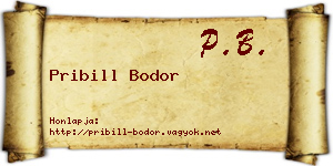 Pribill Bodor névjegykártya